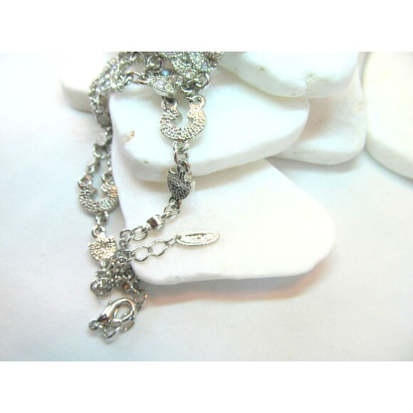 VTG Rhinestone Prong Set Choker Necklace Clear Adjustable VOLM - Picture 7 of 8